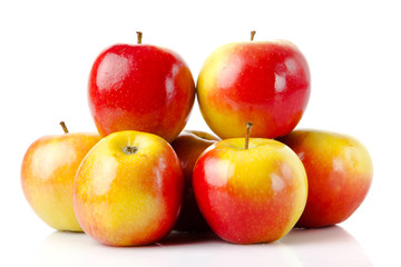  apples over white background