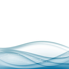 Abstract transparent modern blue wave background