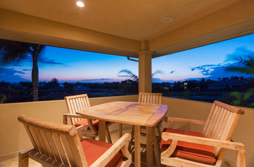 Deck and Patio Furniture at Sunset