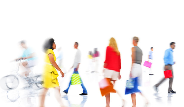 Group of  Diverse Busy People Shopping