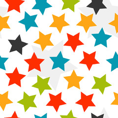 Colorful stars seamless background