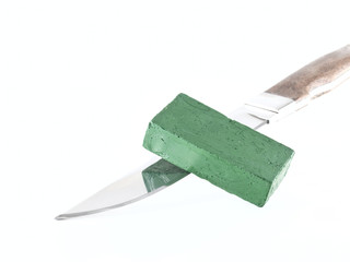 The bar polishing pastes with a knife