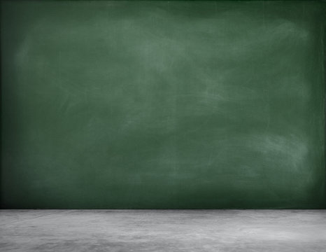 Green Blackboard Background With Chalk