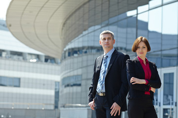 Fototapeta premium Business man and woman outdoor