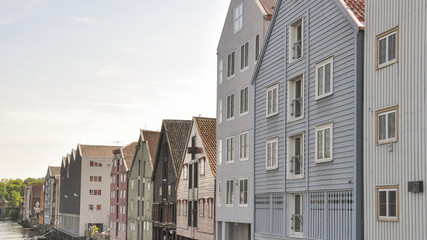 Trondheim, Altstadt, Speicherstadt, Sommer, Norwegen