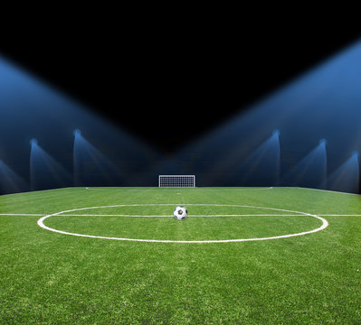 soccer field with the lights