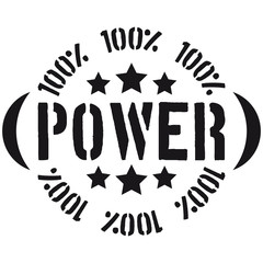 Cool 100 % Power Stempel Logo