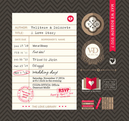 Library card Idea Wedding Invitation