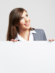 Naklejka premium Business woman portrait isolated on white