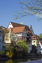 Fototapeta na wymiar Häuserfront an der Donau, Riedlingen