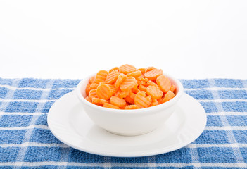 Sliced Carrots in White Bowl