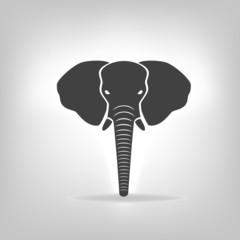 Fototapeta premium gray emblem of an elephant on a light background