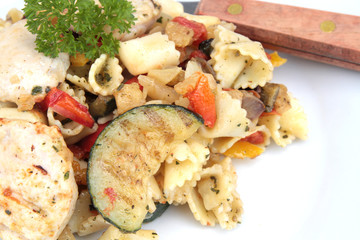 salade de pâtes et poulet
