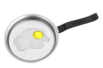 realistic 3d render of pan with egg