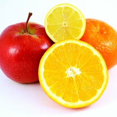 Naklejka na ściany i meble Fruit : apple, orange, lemon and tangerine.