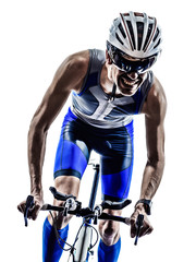Obrazy na Szkle  mężczyzna triathlon iron man sportowiec rowerzyści jazda na rowerze