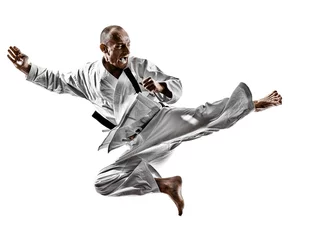 Tableaux ronds sur plexiglas Anti-reflet Arts martiaux karate man