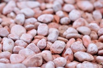 Background of small red rocks. Shallow DOF