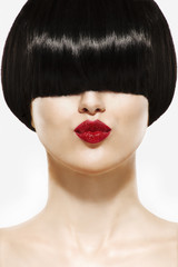 Fringe Hairstyle Beauty Girl with short Hair