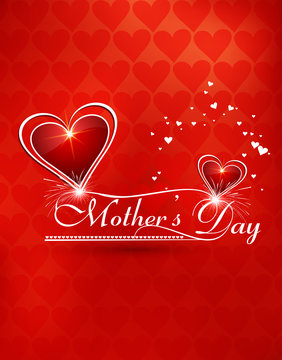 Beautiful heart card mother's day colorful background vector