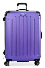 Plastic suitcase isolated on white