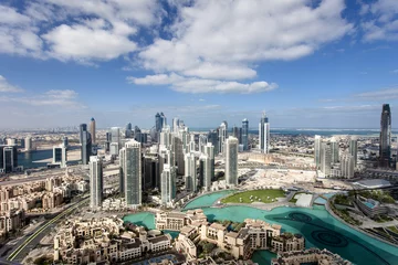 Papier Peint photo Lavable moyen-Orient Skyline von Downtown Dubai