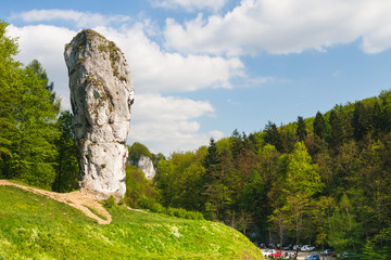 Maczuga Herkulesa, rock in National Ojcow Park, Poland - obrazy, fototapety, plakaty