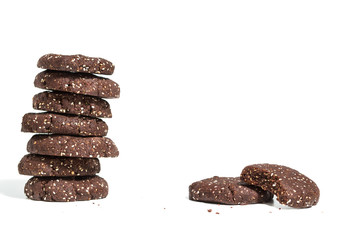 Healthy dark chocolate and chia seed cookies
