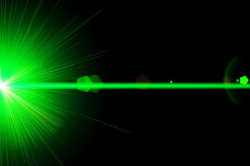 Green laser light - obrazy, fototapety, plakaty