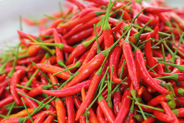 Red chili in the market