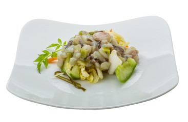 Raw octopus salad