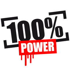 100 % Power Stempel - obrazy, fototapety, plakaty