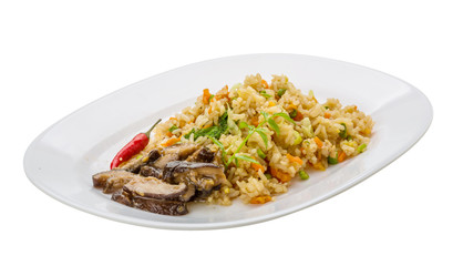 Fried rice with mushrooms