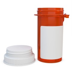 3d amber plastic medical container