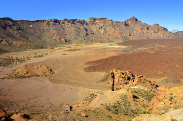 Fototapeta na wymiar Coladas de lava en el llano de Ucanca. Tenerife