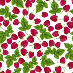 Raspberry seamless pattern