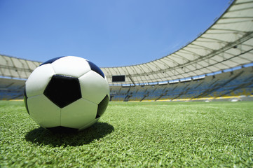 Football Soccer Ball Green Grass Pitch