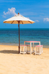 Umbrella on tropical beach