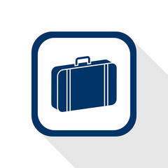 square blue icon case with long shadow