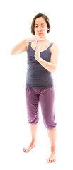 Young woman making time out signal with hands