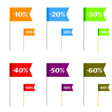 sale on flags color vector