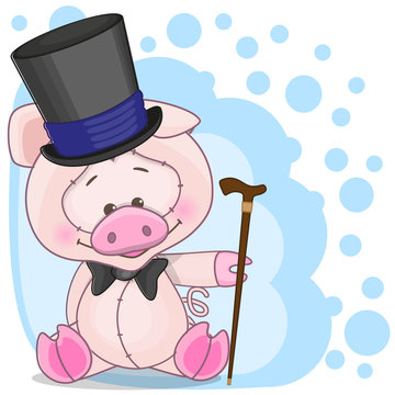 Pig in a hat
