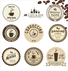 coffee retro badges collection