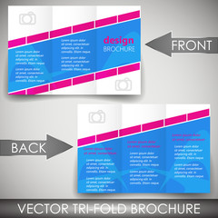 Business tri-fold flyer template, corporate brochure