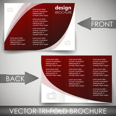 Business tri-fold flyer template, corporate brochure