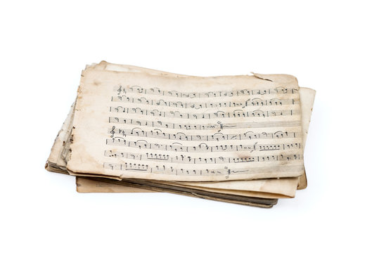 Sheet music isolated on white.