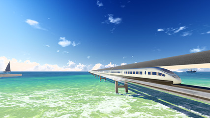 Magnetic levitation train in the ocean # 1