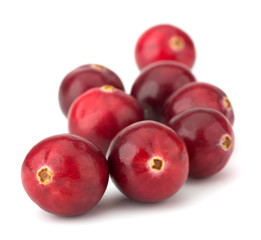 Cranberry isolated on white background closeup