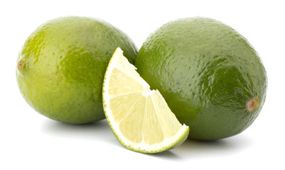 Fresh lime fruit Isolated on white background