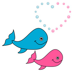two whales that love